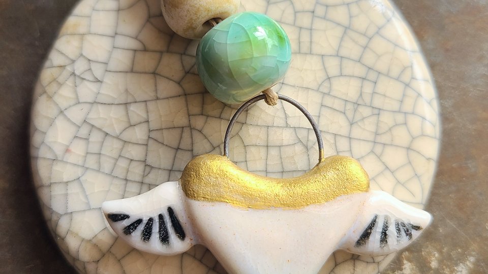 Love Is Love / Ceramic Pendant and Bead Set