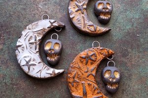 Spooky Moon / Ceramic Pendants To Be Made