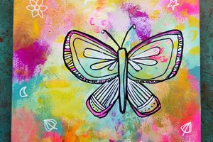 Butterfly Migration #2 / Mixed Media Painting