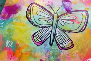 Butterfly Migration #2 / Mixed Media Painting