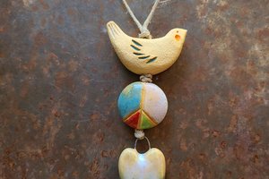 Peace and Love / Ceramic Wall Decor/Ornament