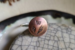 Nature Dream / Copper and Sterling Silver Ring Size 8.75