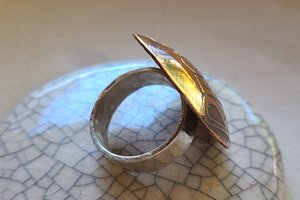 Reserved for Pamela K. / Resist / Copper and Sterling Ring Size 8.5