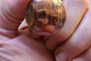 Reserved for Pamela K. / Resist / Copper and Sterling Ring Size 8.5