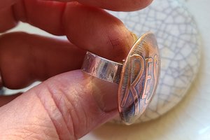 Reserved for Pamela K. / Resist / Copper and Sterling Ring Size 8.5