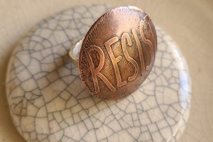 Resist / Copper and Sterling Ring Size 9.5