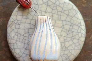 Tulip and Stripes / Ceramic Mini Vase & Flower