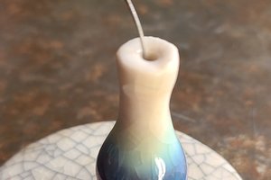 Blue Wave / Ceramic Mini Vase & Flower