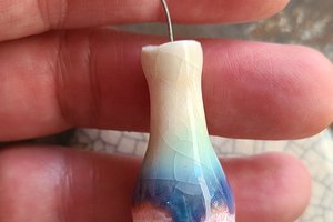 Blue Wave / Ceramic Mini Vase & Flower