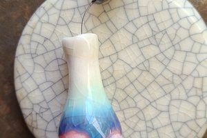 Blue Wave / Ceramic Mini Vase & Flower