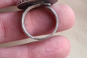 Pink Moon / Rose Quartz and Sterling Silver Adjustable Ring