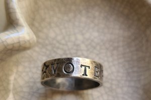 VOTE / Stamped Sterling Silver Ring