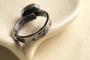 Butterfly Blue / Turquoise and Sterling Ring Adjustable