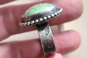 Sky Dancing / Turquoise and Sterling Ring Adjustable