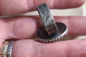 Sky Dancing / Turquoise and Sterling Ring Adjustable