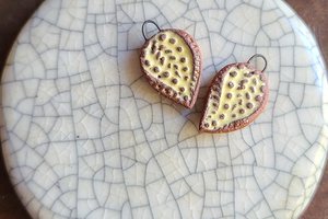 Yellow Paisley / Ceramic Earring Charms