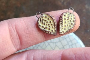 Yellow Paisley / Ceramic Earring Charms