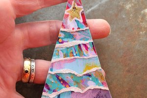 Abstract Tree / Wood, Ceramic and Paper Tree Ornament