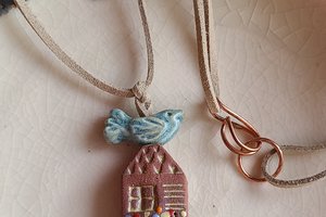 Fly Away Home / Ceramic Bead Necklace