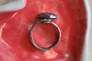 Gem / Adjustable Silver Ring
