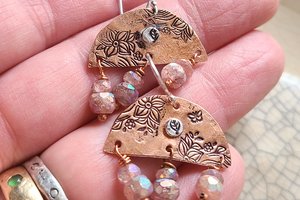 Secret Garden / Copper, Gemstone and Sterling Silver Earrings