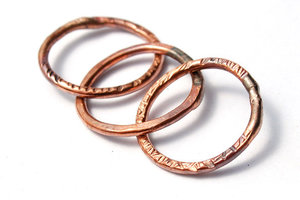 Linked Rings / Handmade Copper Links/ made when ordered
