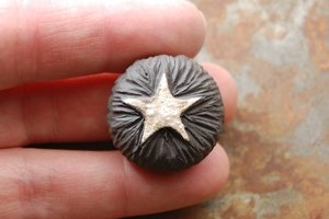 Moon and Star / Midnight Tone Ceramic Moon and Star Focal Bead