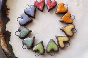 Mini Heart Pairs / Ceramic Charms Made To Order