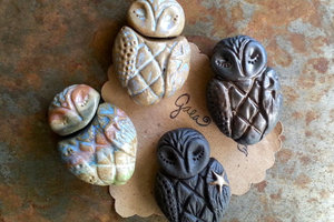 Star Wing Owl / Ceramic Bead Pre-Order
