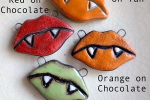 Vampire Kiss / Ceramic Pendant Made To Order