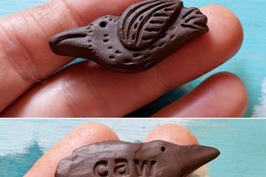 Caw / Ceramic Crow Bead