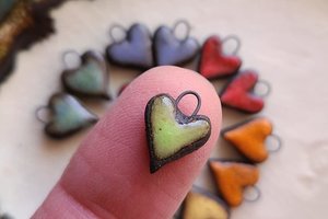 Mini Heart Pairs / Ceramic Charms Made To Order