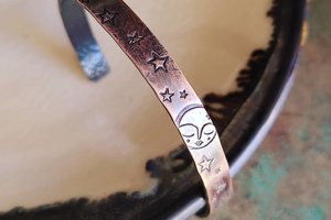 Sweetest Moon / Copper Cuff Bracelet