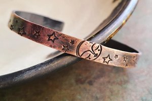 Sweetest Moon / Copper Cuff Bracelet