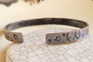 Sweetest Moon / Copper Cuff Bracelet