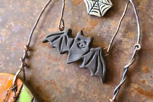 Reserved for Janet C./ Happy Halloween Mixed Media Ornament