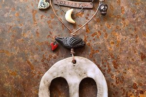 Reserved for Jenny O./ Once Upon A Midnight Dreary Mixed Media Ornament