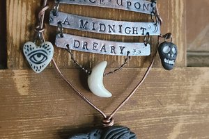 Reserved for Jenny O./ Once Upon A Midnight Dreary Mixed Media Ornament