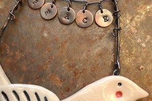 Peace / Ceramic and Copper Wall Decor/Ornament