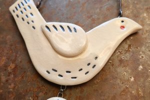 Peace / Ceramic and Copper Wall Decor/Ornament
