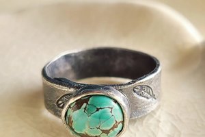 Blue Monday / Turquoise and Sterling Ring Adjustable