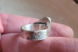 Purple Heart / Adjustable Ceramic & Silver Ring