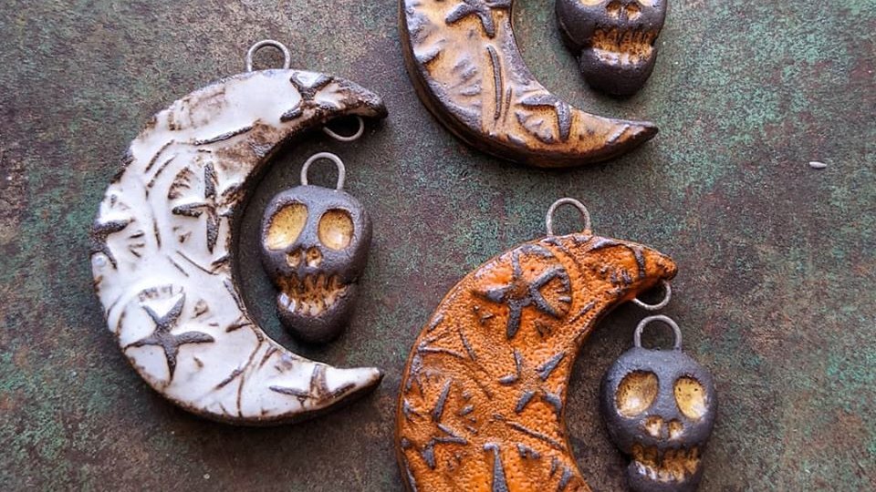 Spooky Moon / Ceramic Pendants To Be Made