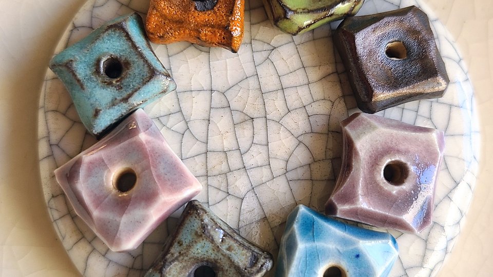 Flat Square Gem Beads (made to order)