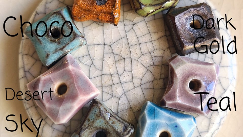Flat Square Gem Beads (made to order)