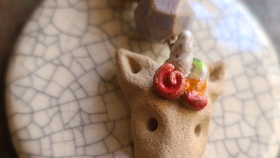 Unicorn Love / Ceramic Pendant and Bead Set