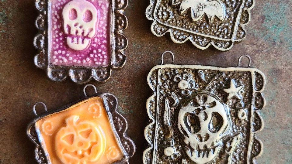 Banner Pendants / Ceramic Pendant Made When Ordered