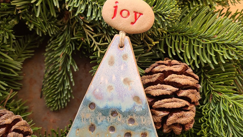 Reserved for Deena / Ceramic Tree and Bead Ornament