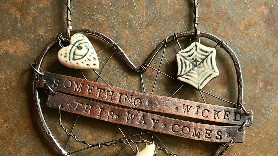 Something Wicked / Ceramic & Copper Ornament