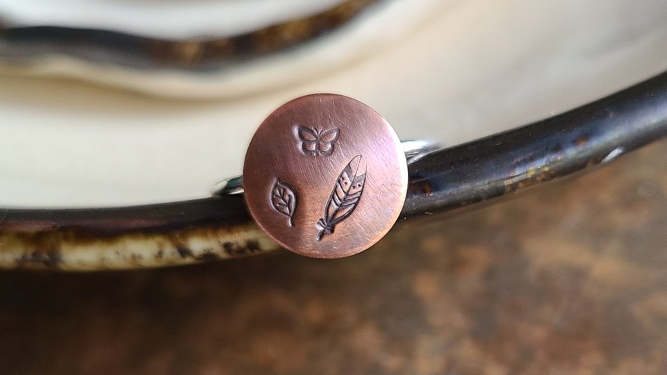 Nature Dream / Copper and Sterling Silver Ring Size 8.75